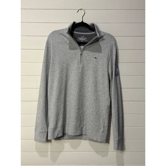Vineyard Vines Performance Saltwater Golf Pullover Gray Men's Medium FOC CUP - Picture 1 of 6